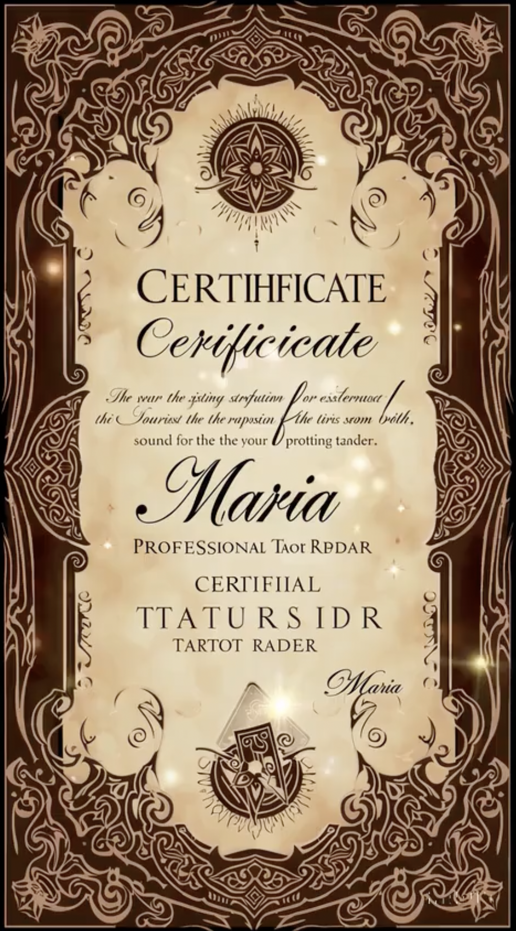 Сертификат гадалки Марии в Астане